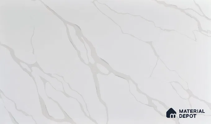 Belina Quartz QR 00236 Angelique Vein Helsinki Series 11.5 ft x 6.5 ft Quartz - 20 mm | 10 Years of Replacement Warranty | Suitable for Kitchen, Restaurant, Counter Tops, Dining, Reception, office