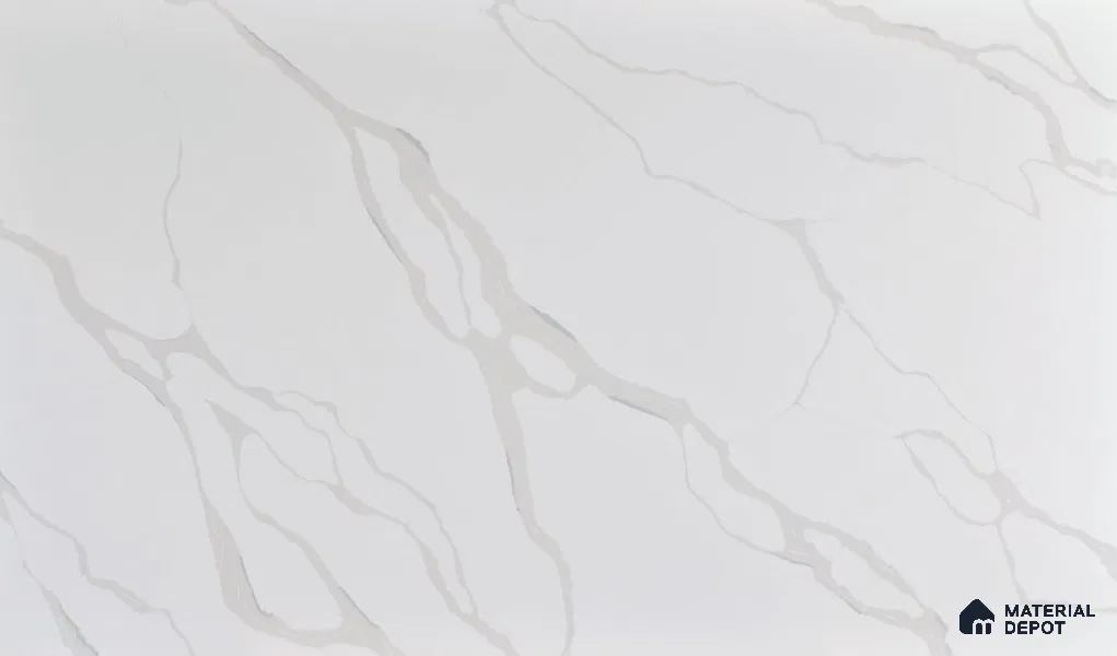 Belina Quartz QR 00236 Angelique Vein Helsinki Series 11.5 ft x 6.5 ft Quartz - 20 mm | 10 Years of Replacement Warranty | Suitable for Kitchen, Restaurant, Counter Tops, Dining, Reception, office