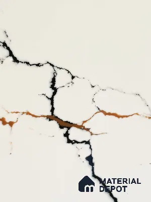 Belina Quartz QR 00234 Copper Vein Helsinki Series 11.5 ft x 6.5 ft Quartz - 20 mm | 10 Years of Replacement Warranty | Suitable for Kitchen, Restaurant, Counter Tops, Dining, Reception, office