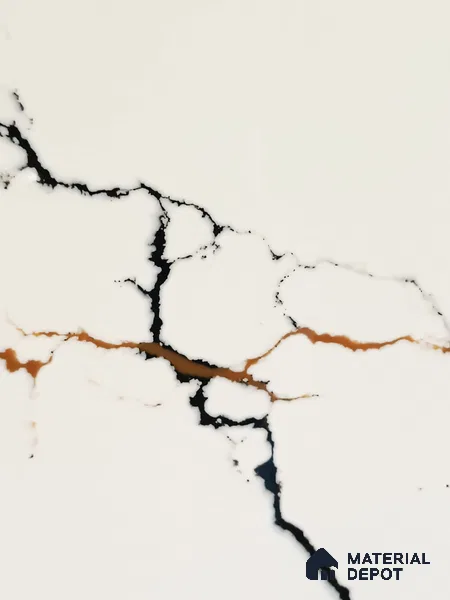 Belina Quartz QR 00234 Copper Vein Helsinki Series 11.5 ft x 6.5 ft Quartz - 20 mm | 10 Years of Replacement Warranty | Suitable for Kitchen, Restaurant, Counter Tops, Dining, Reception, office