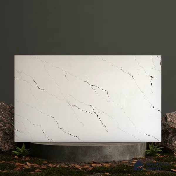 Belina Quartz QR 00234 Copper Vein Helsinki Series 11.5 ft x 6.5 ft Quartz - 20 mm | 10 Years of Replacement Warranty | Suitable for Kitchen, Restaurant, Counter Tops, Dining, Reception, office