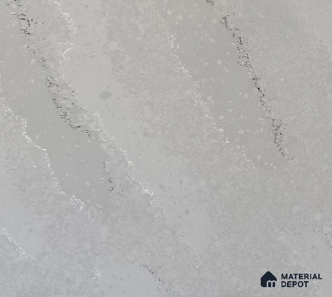 Belina Quartz QR 00242 Silver Drift Helsinki Series 11.5 ft x 6.5 ft Quartz - 20 mm | 10 Years of Replacement Warranty | Suitable for Kitchen, Restaurant, Counter Tops, Dining, Reception, office