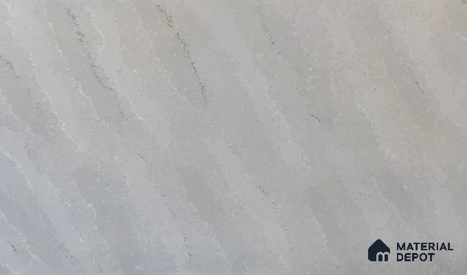 Belina Quartz QR 00242 Silver Drift Helsinki Series 11.5 ft x 6.5 ft Quartz - 20 mm | 10 Years of Replacement Warranty | Suitable for Kitchen, Restaurant, Counter Tops, Dining, Reception, office
