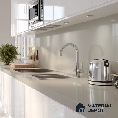 Belina Quartz QR 00212 Ivory Haze Helsinki Series 11.5 ft x 6.5 ft Quartz - 20 mm | 10 Years of Replacement Warranty | Suitable for Kitchen, Restaurant, Counter Tops, Dining, Reception, office