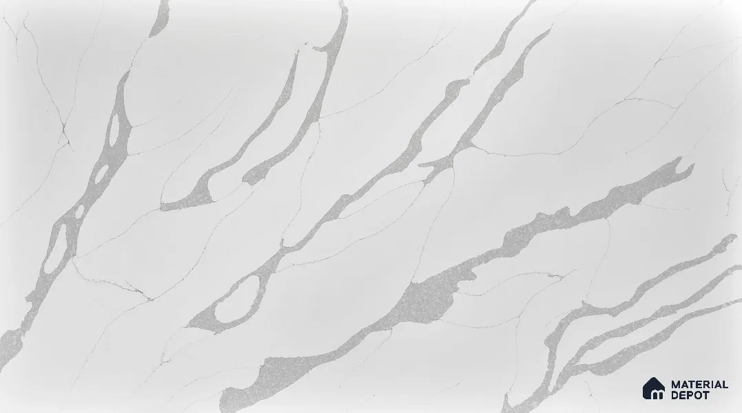 Belina Quartz QR 00244 Serene Cascade Helsinki Series 11.5 ft x 6.5 ft Quartz - 20 mm | 10 Years of Replacement Warranty | Suitable for Kitchen, Restaurant, Counter Tops, Dining, Reception, office