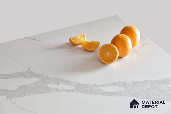 Belina Quartz QR 00244 Serene Cascade Helsinki Series 11.5 ft x 6.5 ft Quartz - 20 mm | 10 Years of Replacement Warranty | Suitable for Kitchen, Restaurant, Counter Tops, Dining, Reception, office