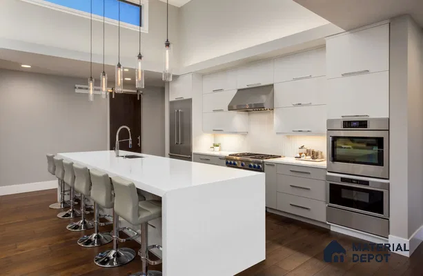 Belina Quartz QR 00199 Frosted Whisper Helsinki Series 11.5 ft x 6.5 ft Quartz - 20 mm | 10 Years of Replacement Warranty | Suitable for Kitchen, Restaurant, Counter Tops, Dining, Reception, office