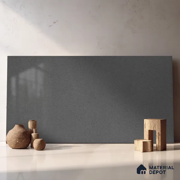 Belina Quartz QR 00205 Graphite Mist Helsinki Series 11.5 ft x 6.5 ft Quartz - 20 mm | 10 Years of Replacement Warranty | Suitable for Kitchen, Restaurant, Counter Tops, Dining, Reception, office