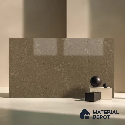 Belina Quartz QR 00229 Umber Veil Helsinki Series 11.5 ft x 6.5 ft Quartz - 20 mm | 10 Years of Replacement Warranty | Suitable for Kitchen, Restaurant, Counter Tops, Dining, Reception, office