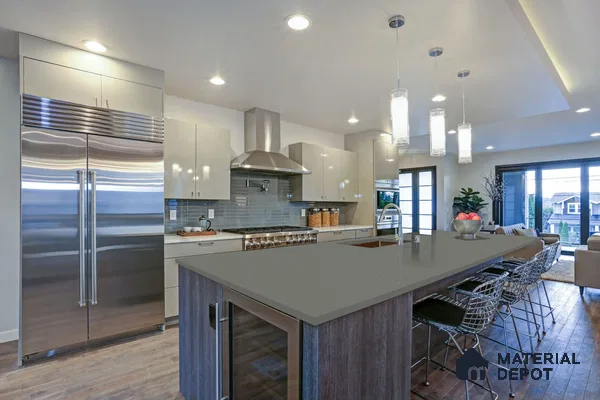 Belina Quartz QR 00214 Silvershadow Helsinki Series 11.5 ft x 6.5 ft Quartz - 20 mm | 10 Years of Replacement Warranty | Suitable for Kitchen, Restaurant, Counter Tops, Dining, Reception, office