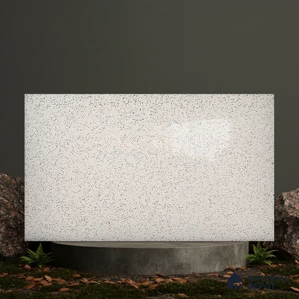 Belina Quartz QR 00202 Ivory Terrazzo Helsinki Series 11.5 ft x 6.5 ft Quartz - 20 mm | 10 Years of Replacement Warranty | Suitable for Kitchen, Restaurant, Counter Tops, Dining, Reception, office
