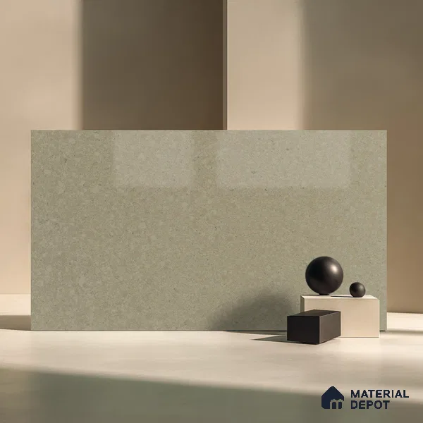 Belina Quartz QR 00230 Urban Mist Helsinki Series 11.5 ft x 6.5 ft Quartz - 20 mm | 10 Years of Replacement Warranty | Suitable for Kitchen, Restaurant, Counter Tops, Dining, Reception, office