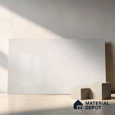 Belina Quartz QR 00247 Serene Veil Helsinki Series 11.5 ft x 6.5 ft Quartz - 20 mm | 10 Years of Replacement Warranty | Suitable for Kitchen, Restaurant, Counter Tops, Dining, Reception, office