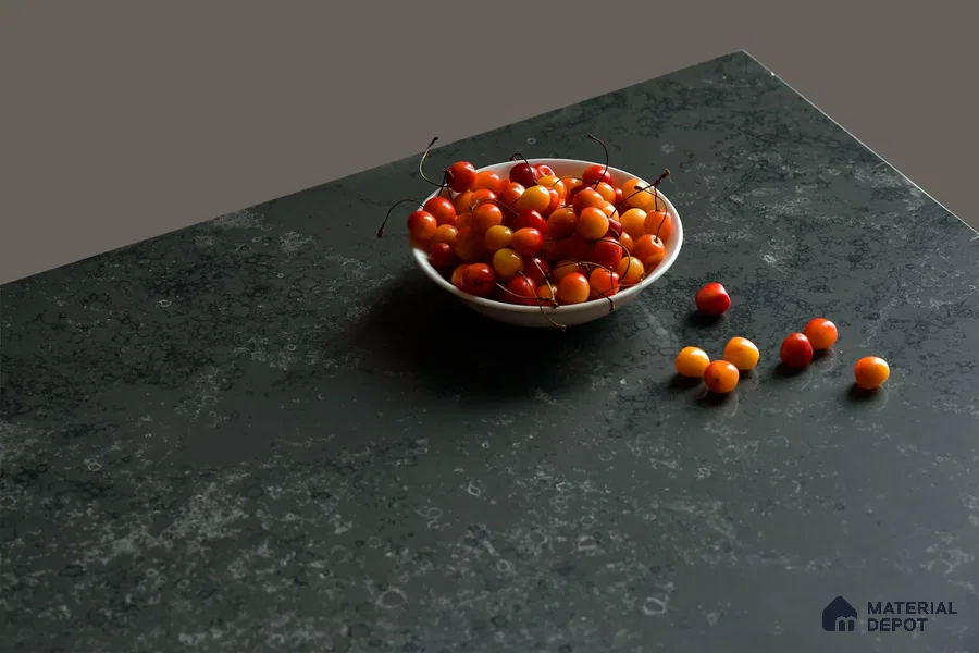 Belina Quartz QR 00228 Noir Nebula Helsinki Series 11.5 ft x 6.5 ft Quartz - 20 mm | 10 Years of Replacement Warranty | Suitable for Kitchen, Restaurant, Counter Tops, Dining, Reception, office