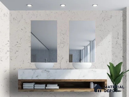 Belina Quartz QR 00225 Frosted Ink Helsinki Series 11.5 ft x 6.5 ft Quartz - 20 mm | 10 Years of Replacement Warranty | Suitable for Kitchen, Restaurant, Counter Tops, Dining, Reception, office