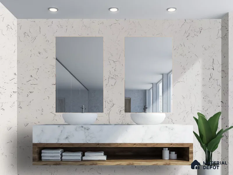 Belina Quartz QR 00225 Frosted Ink Helsinki Series 11.5 ft x 6.5 ft Quartz - 20 mm | 10 Years of Replacement Warranty | Suitable for Kitchen, Restaurant, Counter Tops, Dining, Reception, office