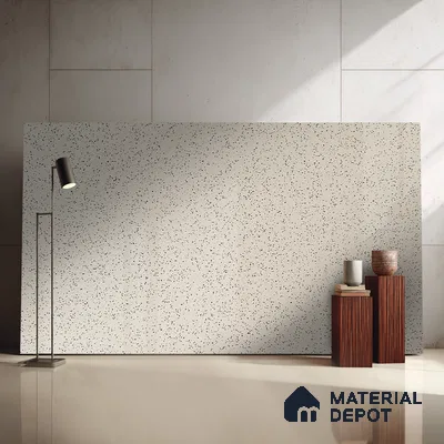 Belina Quartz QR 00200 Frosted Pearl Helsinki Series 11.5 ft x 6.5 ft Quartz - 20 mm | 10 Years of Replacement Warranty | Suitable for Kitchen, Restaurant, Counter Tops, Dining, Reception, office