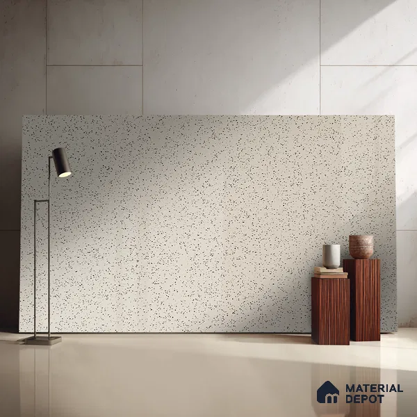 Belina Quartz QR 00200 Frosted Pearl Helsinki Series 11.5 ft x 6.5 ft Quartz - 20 mm | 10 Years of Replacement Warranty | Suitable for Kitchen, Restaurant, Counter Tops, Dining, Reception, office