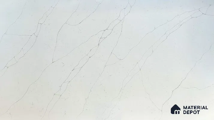 Belina Quartz QR 00245 Ivory Cascade Helsinki Series 11.5 ft x 6.5 ft Quartz - 20 mm | 10 Years of Replacement Warranty | Suitable for Kitchen, Restaurant, Counter Tops, Dining, Reception, office