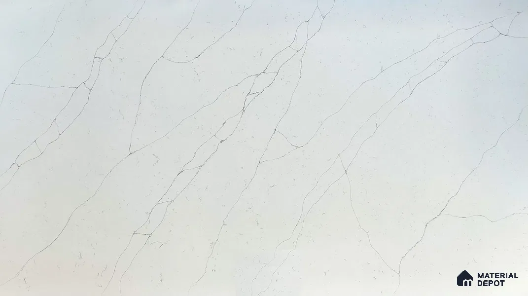 Belina Quartz QR 00245 Ivory Cascade Helsinki Series 11.5 ft x 6.5 ft Quartz - 20 mm | 10 Years of Replacement Warranty | Suitable for Kitchen, Restaurant, Counter Tops, Dining, Reception, office