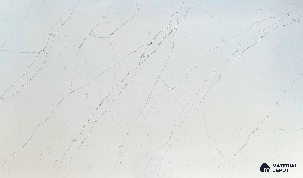 Belina Quartz QR 00245 Ivory Cascade Helsinki Series 11.5 ft x 6.5 ft Quartz - 20 mm | 10 Years of Replacement Warranty | Suitable for Kitchen, Restaurant, Counter Tops, Dining, Reception, office