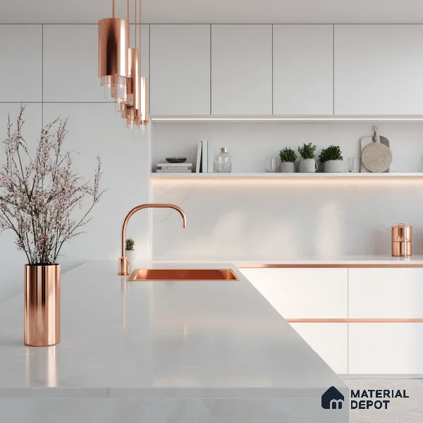 Belina Quartz QR 00223 Serene Mist Helsinki Series 11.5 ft x 6.5 ft Quartz - 20 mm | 10 Years of Replacement Warranty | Suitable for Kitchen, Restaurant, Counter Tops, Dining, Reception, office
