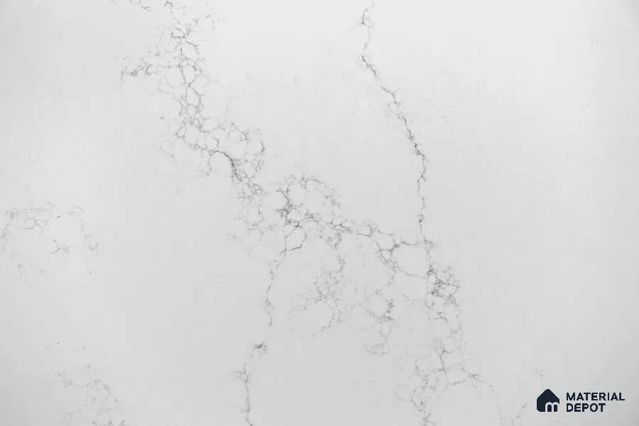 Belina Quartz QR 00246 Mistline Vein Helsinki Series 11.5 ft x 6.5 ft Quartz - 20 mm | 10 Years of Replacement Warranty | Suitable for Kitchen, Restaurant, Counter Tops, Dining, Reception, office