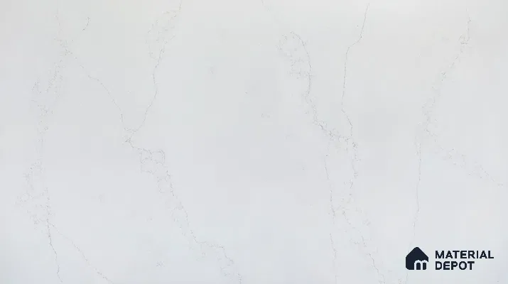 Belina Quartz QR 00246 Mistline Vein Helsinki Series 11.5 ft x 6.5 ft Quartz - 20 mm | 10 Years of Replacement Warranty | Suitable for Kitchen, Restaurant, Counter Tops, Dining, Reception, office