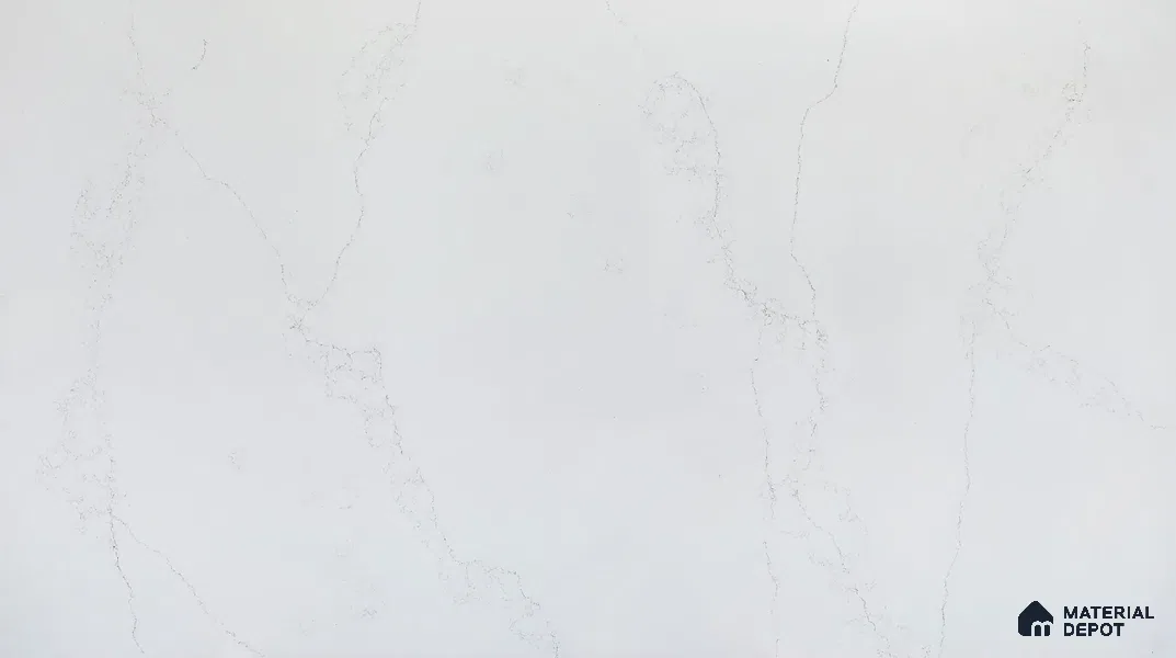 Belina Quartz QR 00246 Mistline Vein Helsinki Series 11.5 ft x 6.5 ft Quartz - 20 mm | 10 Years of Replacement Warranty | Suitable for Kitchen, Restaurant, Counter Tops, Dining, Reception, office