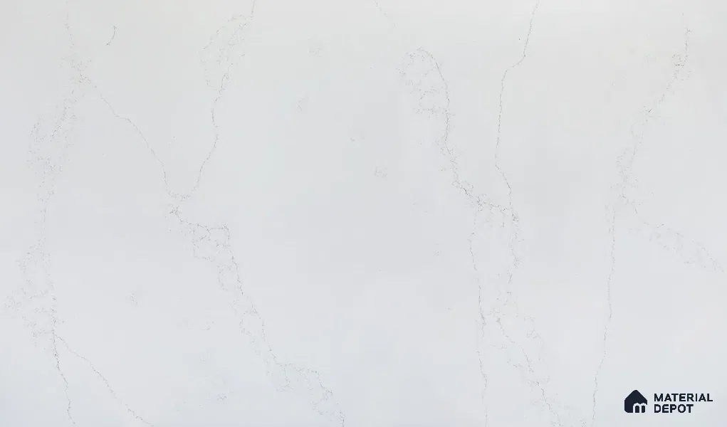 Belina Quartz QR 00246 Mistline Vein Helsinki Series 11.5 ft x 6.5 ft Quartz - 20 mm | 10 Years of Replacement Warranty | Suitable for Kitchen, Restaurant, Counter Tops, Dining, Reception, office
