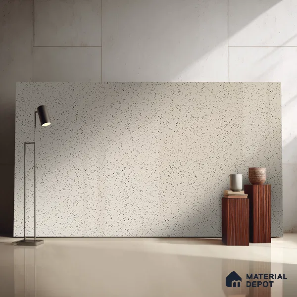 Belina Quartz QR 00201 Frosted Pebble Helsinki Series 11.5 ft x 6.5 ft Quartz - 20 mm | 10 Years of Replacement Warranty | Suitable for Kitchen, Restaurant, Counter Tops, Dining, Reception, office