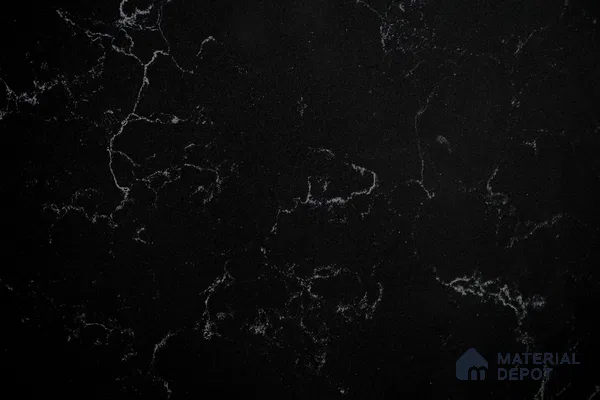 Belina Quartz QR 00221 Noir Cascade Helsinki Series 11.5 ft x 6.5 ft Quartz - 20 mm | 10 Years of Replacement Warranty | Suitable for Kitchen, Restaurant, Counter Tops, Dining, Reception, office