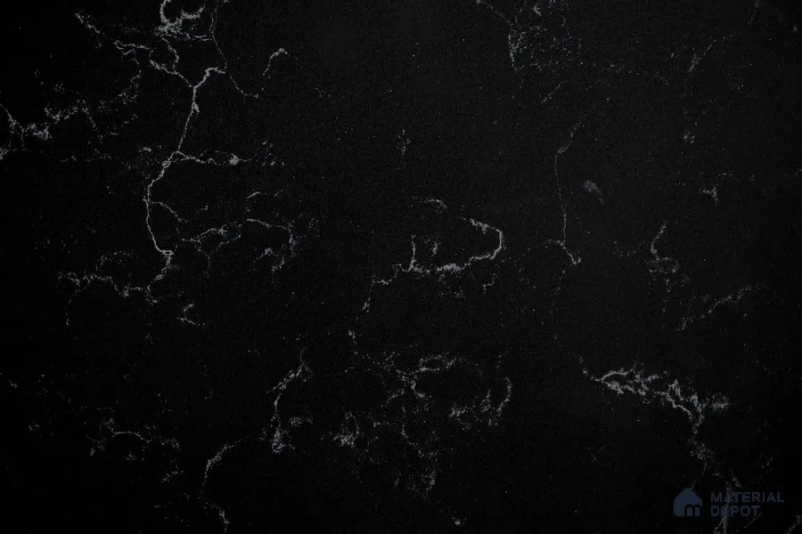 Belina Quartz QR 00221 Noir Cascade Helsinki Series 11.5 ft x 6.5 ft Quartz - 20 mm | 10 Years of Replacement Warranty | Suitable for Kitchen, Restaurant, Counter Tops, Dining, Reception, office