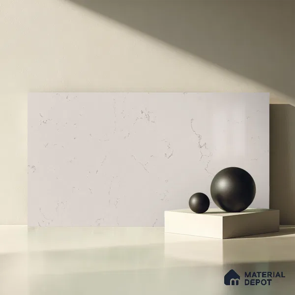 Belina Quartz QR 00227 Frosted Cascade Helsinki Series 11.5 ft x 6.5 ft Quartz - 20 mm | 10 Years of Replacement Warranty | Suitable for Kitchen, Restaurant, Counter Tops, Dining, Reception, office