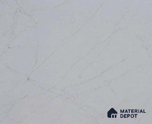 Belina Quartz QR 00262 Silver Veil Helsinki Series 11.42 ft x 6.6 ft Quartz - 20 mm | 10 Years and Replacement Warranty | Suitable for Kitchen, Restaurant, Counter Tops, Dining, Reception, office