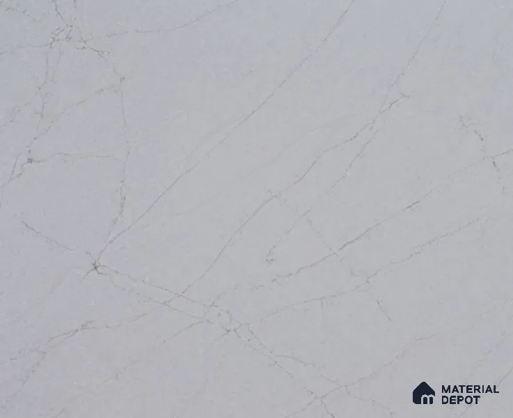 Belina Quartz QR 00262 Silver Veil Helsinki Series 11.42 ft x 6.6 ft Quartz - 20 mm | 10 Years and Replacement Warranty | Suitable for Kitchen, Restaurant, Counter Tops, Dining, Reception, office