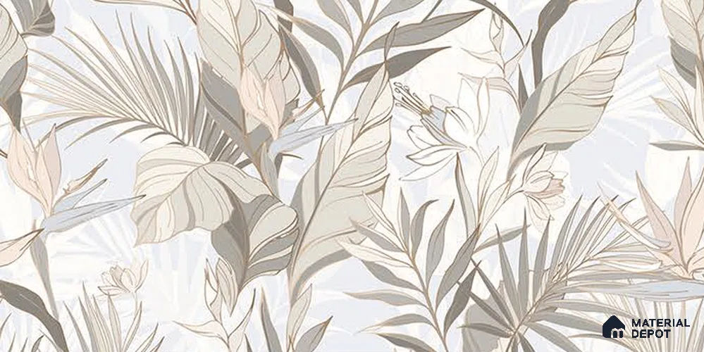 Floral Wall Tile TL 11963 D 3970 Glue HL A 2 ft x 1 ft Matte Finish Ceramic Tile - 9 mm