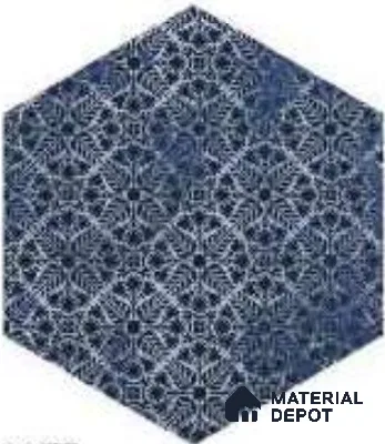 Hexagonal Tiles Floor Tile TL 12146 C 90133 Emerald Blue 10 inc x 8.5 inc Carving Matte Finish  Vitrified Tile - 9 mm