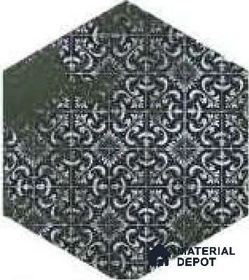 Hexagonal Tiles Floor Tile TL 12146 D 90134 Emerald Green 10 inc x 8.5 inc Carving Matte Finish  Vitrified Tile - 9 mm