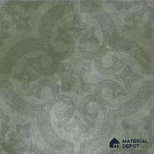 Moroccans Floor Tile TL 12131 I 20420 Octavia Forest Green 1 ft x 1 ft Carving Matte Finish  Vitrified Tile - 9 mm
