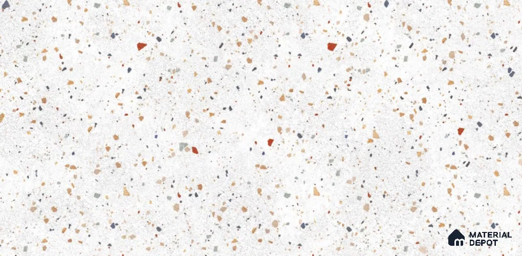 Terrazzo Floor & Wall Tile TL 12198 Basic Snow 4 ft x 2 ft Matte Finish Vitrified Tile - 9 mm