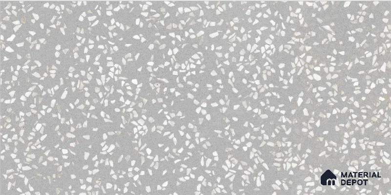 Terrazzo Floor & Wall Tile TL 12176 D Royal Terra Grey 4 ft x 2 ft Glue Matte Finish  Vitrified Tile - 9 mm