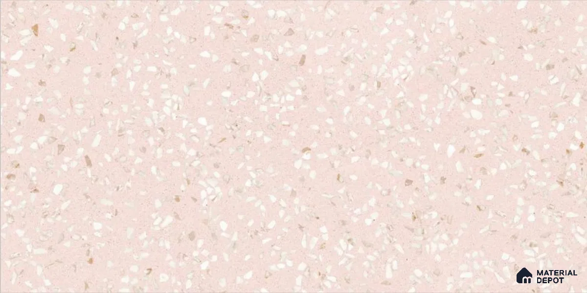 Terrazzo Floor & Wall Tile TL 12176 C Royal Terra Pink 4 ft x 2 ft Glue Matte Finish Vitrified Tile - 9 mm