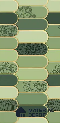 Faux Subway Wall Tile TL 10784 Boat Green Decor 2 ft x 1 ft Glossy Finish Ceramic Tile - 9 mm | Please Expect a Slight Variation of Pattern
