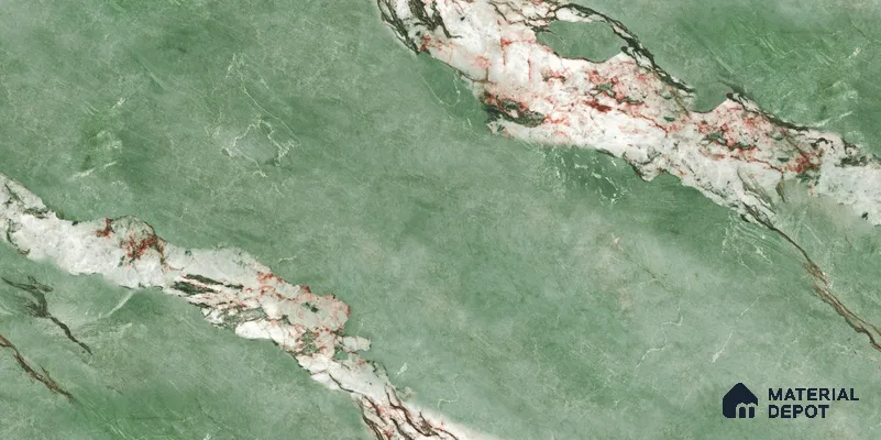 Marbles & Stones Floor & Wall Tile TL 12041 Malachite CM 4 ft x 2 ft High Gloss Finish Vitrified Tile - 9 mm | 3 Random Design