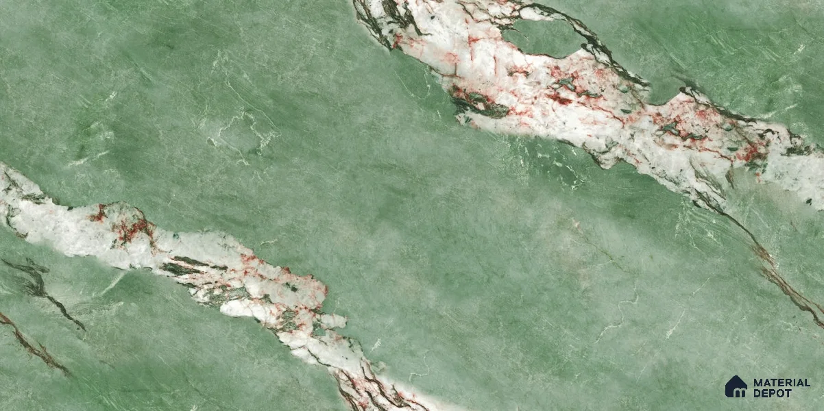 Marbles & Stones Floor & Wall Tile TL 12041 Malachite CM 4 ft x 2 ft High Gloss Finish Vitrified Tile - 9 mm | 3 Random Design