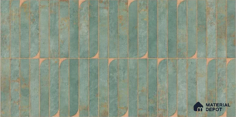 Punch Textures Wall Tile TL 12185 H Vistara Green Decor 4 ft x 2 ft Punch Finish  Vitrified Tile - 9 mm