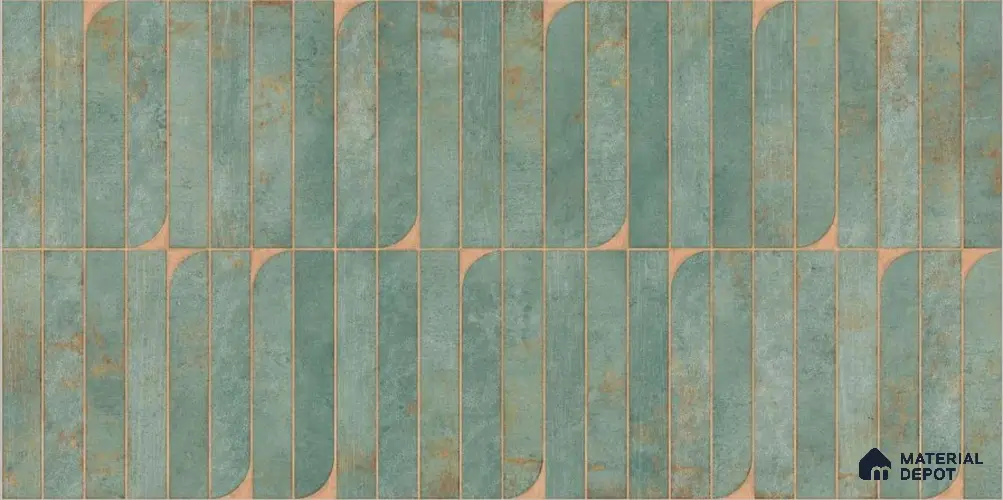 Punch Textures Wall Tile TL 12185 H Vistara Green Decor 4 ft x 2 ft Punch Finish  Vitrified Tile - 9 mm