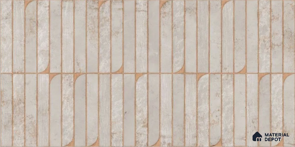 Punch Textures Wall Tile TL 12185 D Vistara Grey Decor 4 ft x 2 ft Punch Finish Vitrified Tile - 9 mm