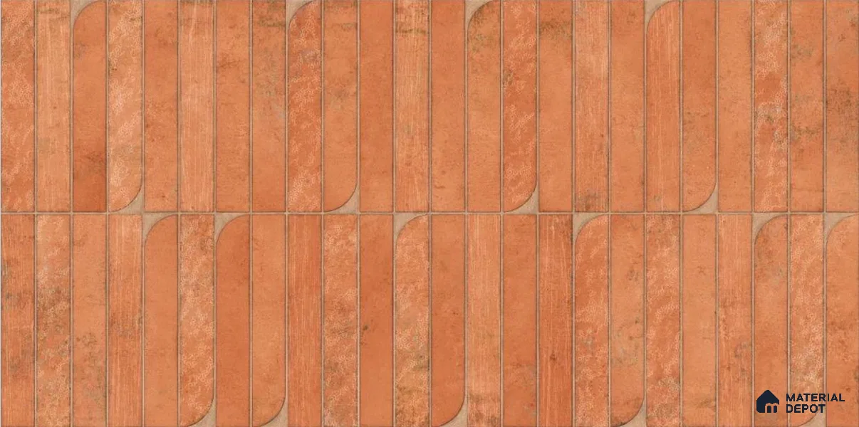 Punch Textures Wall Tile TL 12185 J Vistara Terracotta Decor 4 ft x 2 ft Punch Finish Vitrified Tile - 9 mm